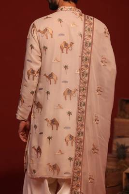 Brija beige kurta set 5