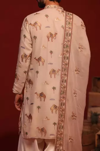 Brija beige kurta set