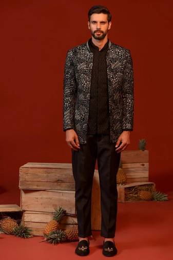 Rithvik black jodhpuri set