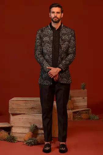 Rithvik black jodhpuri set