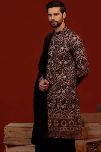 Vidhur black kurta set