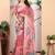 Pink linen cotton digital printed saree