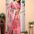 Pink linen cotton digital printed saree