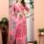 Pink linen cotton digital printed saree