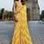 Yellow georgette bandhani saree