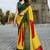 Yellow georgette bandhani saree