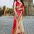 Red georgette bandhani saree