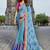 Blue georgette bandhani saree