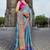 Blue georgette bandhani saree