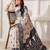 Black linen cotton saree