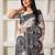 Black linen cotton saree