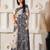 Black linen cotton saree