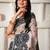 Black linen cotton saree