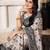 Black linen cotton saree