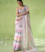 Multy cotton blend printed saree