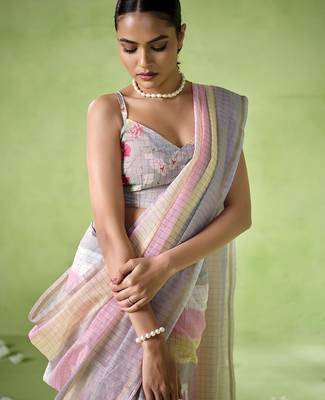 Multy cotton blend printed saree 3