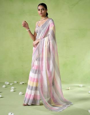Multy cotton blend printed saree 4
