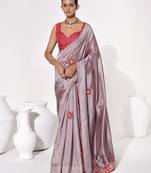 Lavender georgette printed saree