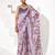 Purple cotton blend printed saree