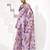 Purple cotton blend printed saree