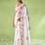 Off white cotton blend printed saree