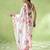 Off white cotton blend printed saree