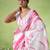 Off white cotton blend printed saree