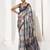 Grey silk blend printed saree