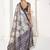 Grey silk blend printed saree