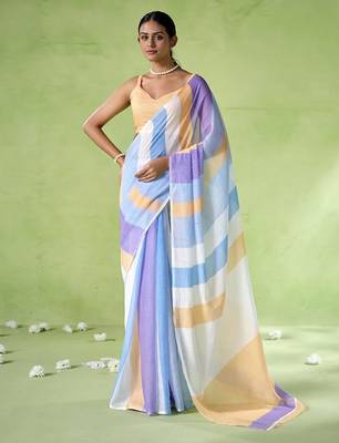 Multy cotton blend printed saree 1