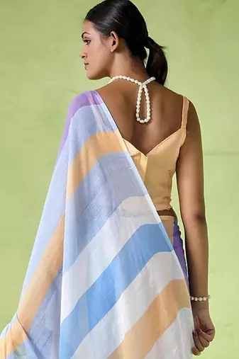 Multy cotton blend printed saree