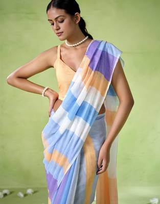 Multy cotton blend printed saree 3