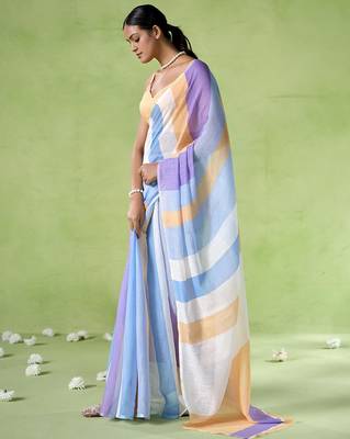 Multy cotton blend printed saree 4