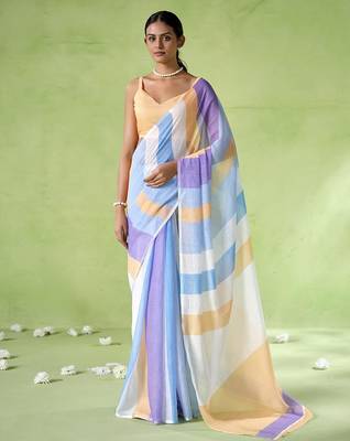 Multy cotton blend printed saree 5