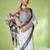 Off white cotton blend printed saree