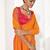 Orange georgette printed saree