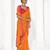 Orange georgette printed saree
