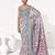 Grey cotton blend printed saree