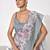Grey cotton blend printed saree