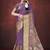 Purple silk blend jacquard printed saree