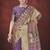 Purple silk blend jacquard printed saree