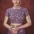 Purple silk blend jacquard printed saree