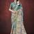 Sky blue silk blend jacquard printed saree