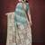 Sky blue silk blend jacquard printed saree