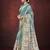 Sky blue silk blend jacquard printed saree