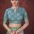 Sky blue silk blend jacquard printed saree