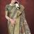 Pista green silk blend jacquard printed saree