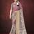 Pink silk blend jacquard printed saree