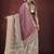 Pink silk blend jacquard printed saree