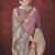 Pink silk blend jacquard printed saree